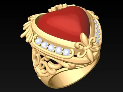 Heart Ring - Womens Rings - N152859 3D print model