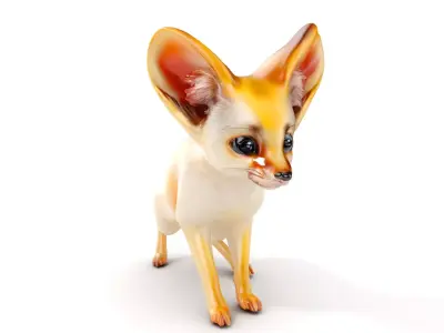 Fennec Fox D Model Pack for Animation and Games Low-poly 3D model