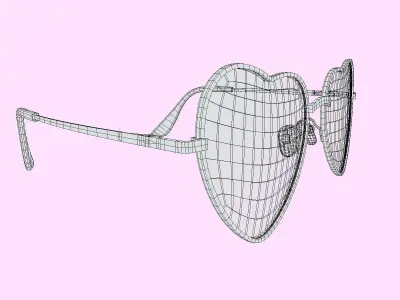 Heart Sunglasses Low Poly PBR Realistic Low-poly 3D model