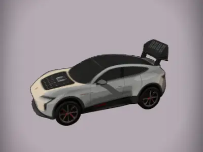 Futuristic solar-powered car 3D model