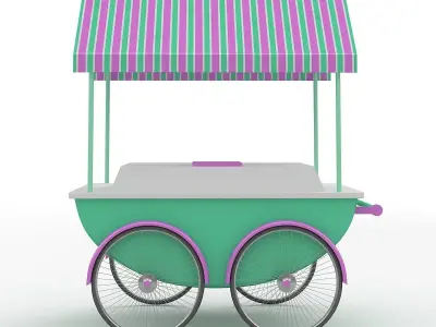 old Ice Cream Cart 3D model