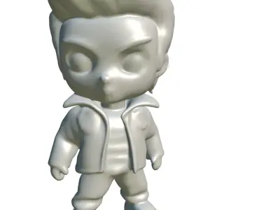 Rockabilly Rebel Chibi 3D Character 3D model
