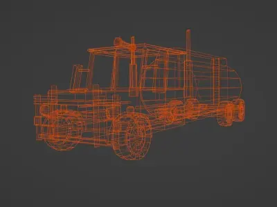LowPolyGasolineTanker Low-poly 3D model