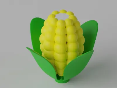 Cartoon Corn 3D model