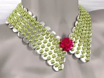 Collar accessories w beads 3D model