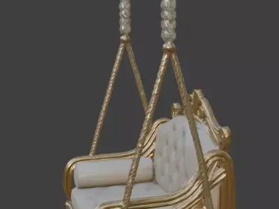 Luxury Gold Baroque Swing Chair 3D model