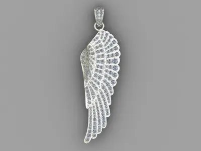 Bird wing pendant 3D print model