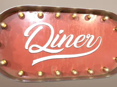 The American sign Diner 3D model
