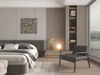 Modern Bedroom Scene 47 3D model
