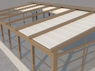 Automatic Pergola System With  Guillotine Windows 3D model