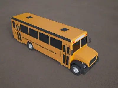 bluebird school bus yellow 3D model