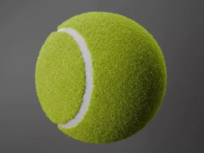 High detailed tennis ball Low-poly 3D model
