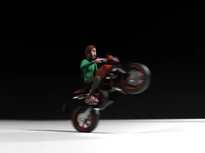 Motorcycle ktm Low-poly 3D model