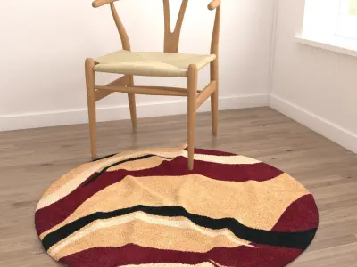 Round Rug Set 208 3D model