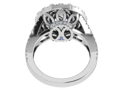 Round Halo Split Shank Ring 4460 3D print model