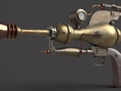 Fantasy Gun 07 Low-poly 3D model