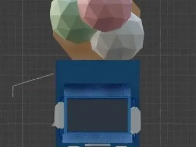 Ice Cream Car Low-poly 3D model