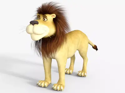 Cartoon Lion Rigged 3D model