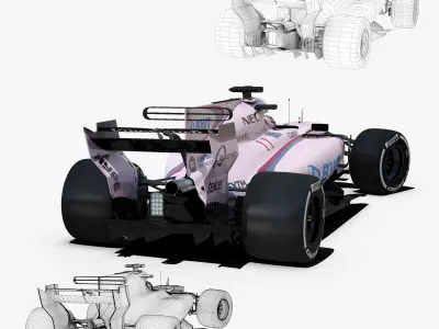 Force India VJM10 Low-poly 3D model