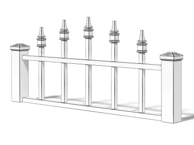 Dark Wooden Fence 3D Model 3D model