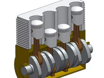 4 STROKE ENGINE 3D model