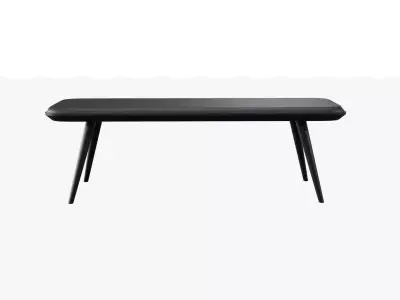 Spine Wood Base Bench-black ash wood Low-poly 3D model