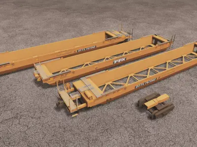 Gunderson Maxi-IV Double Stack Well Cars Low-poly 3D model