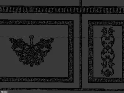 Plaster decorative frame 3D model 02 3D model