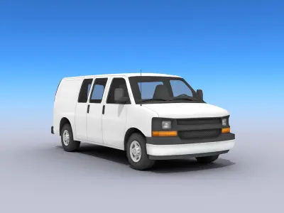 Full Size Van Low-poly 3D model