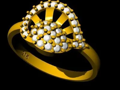 diamond ring 3dm file 3D print model purchase