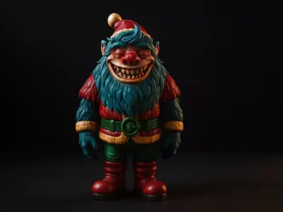 Christmas Monster Elf Festive Fantasy Creature Toy 3D print model