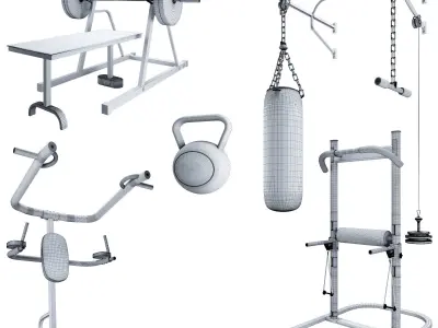 Gym Equipment Low-poly 3D model