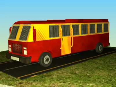 Indian Bus Model Type 3 Free low-poly 3D model
