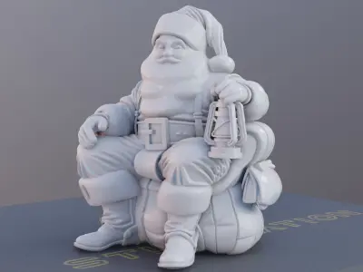 Santas Cozy Lantern 3D Printable Christmas Santa Model 3D print model