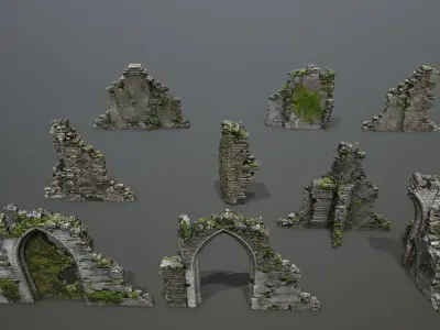 Ruin Gate Low-poly 3D model