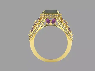  BRIDAL ENGAGEMENT RING 3D print model