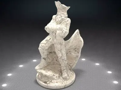 Pirate Statue Low-poly 3D model