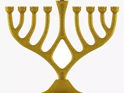 Menorah gold 3D model
