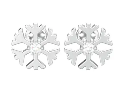 Snowflake new year Christmas diamond earrings 3D print model 3D print model