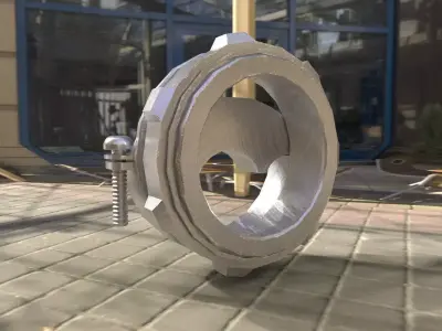 Industrial Split Pipe Clamp Low Poly Modular for VR and Games Low-poly 3D model
