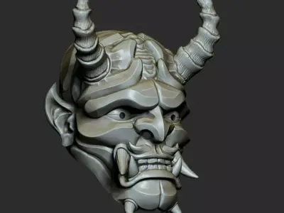 Traditional Japanese Hannya Mask Oni Mask Samurai Mask  3D print model