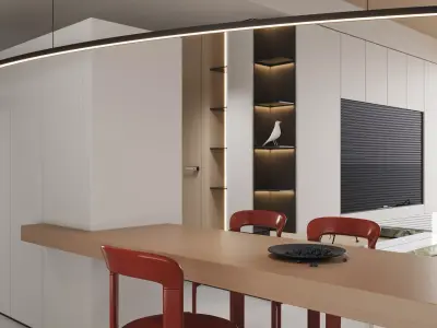 Modern living room office room interior scenes  3D model