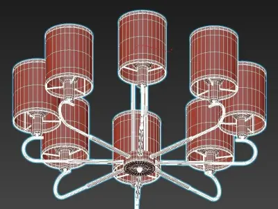 konrad light chandelier in brass and clear glass 3D model