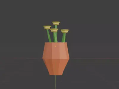 Lowpoly Flower Vase Low-poly 3D model