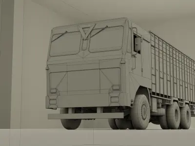 Indian Lorry Heavy carrier truck model Low-poly 3D model