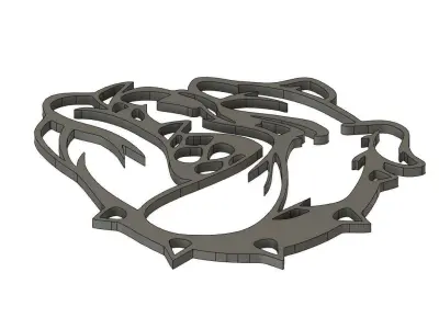 Symbol Dog Head Wall Art 3D print model