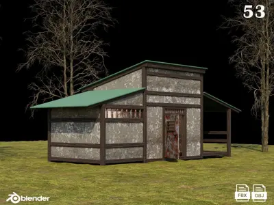 Medieval Houses Pack 51-52-53-54-55 - 4K Textures Game Ready Low-poly 3D model