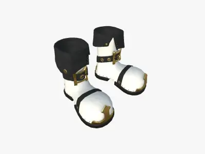 Medieval Boots A10 Luxury Gold - Fantasy Character Design Low-poly 3D model