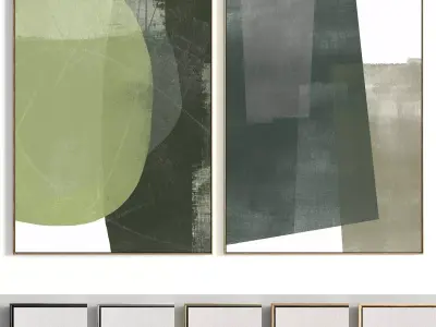 Plaster Two Photo Frame 338 Low-poly 3D model