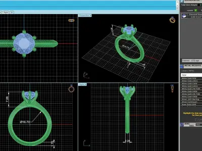 Solitaire Diamond Fashion Ring R11 3D print model